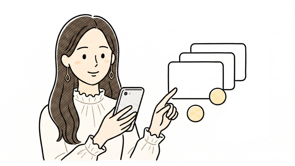 スマートフォンでキャンペーンへエントリーするNさんのイメージ